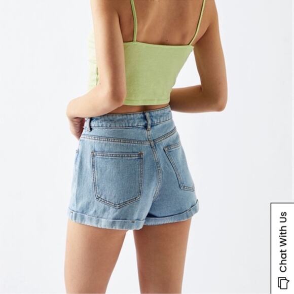 PacSun Denim Mom Shorts Size 30 Cuffed Jean Y2K Spring Vacation Indie Boho - Picture 2 of 9